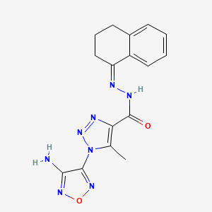 molecular formula C16H16N8O2 B11530756 1-(4-amino-1,2,5-oxadiazol-3-yl)-N'-[(1Z)-3,4-dihydronaphthalen-1(2H)-ylidene]-5-methyl-1H-1,2,3-triazole-4-carbohydrazide 