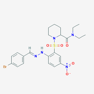 1-({2-[(2E)-2-(4-bromobenzylidene)hydrazinyl]-5-nitrophenyl}sulfonyl)-N,N-diethylpiperidine-2-carboxamide