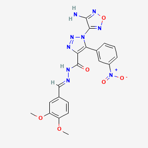 1-(4-amino-1,2,5-oxadiazol-3-yl)-N'-[(E)-(3,4-dimethoxyphenyl)methylidene]-5-(3-nitrophenyl)-1H-1,2,3-triazole-4-carbohydrazide