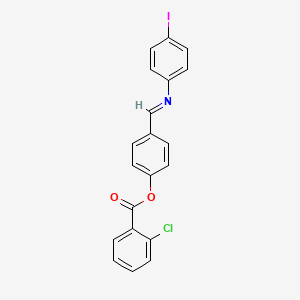 molecular formula C20H13ClINO2 B11530803 4-[[(4-Iodophenyl)imino]methyl]phenyl 2-chlorobenzoate CAS No. 311330-86-6