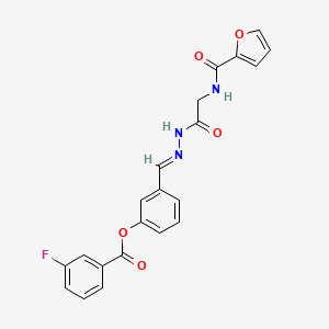 3-[(E)-({2-[(Furan-2-YL)formamido]acetamido}imino)methyl]phenyl 3-fluorobenzoate