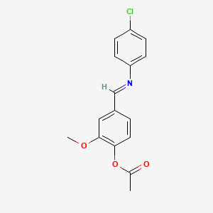 4-[(E)-[(4-Chlorophenyl)imino]methyl]-2-methoxyphenyl acetate