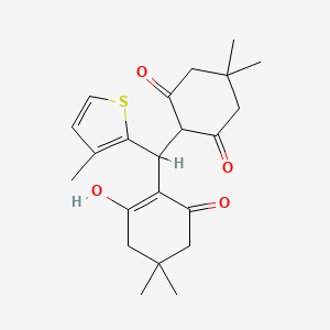 2-[(2-Hydroxy-4,4-dimethyl-6-oxocyclohex-1-en-1-yl)(3-methylthiophen-2-yl)methyl]-5,5-dimethylcyclohexane-1,3-dione