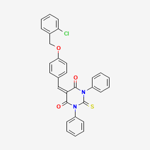 5-{4-[(2-chlorobenzyl)oxy]benzylidene}-1,3-diphenyl-2-thioxodihydropyrimidine-4,6(1H,5H)-dione