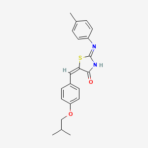 (5E)-2-(4-methylanilino)-5-[[4-(2-methylpropoxy)phenyl]methylidene]-1,3-thiazol-4-one