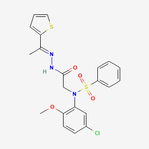 N-(5-Chloro-2-methoxyphenyl)-N-({N'-[(1E)-1-(thiophen-2-YL)ethylidene]hydrazinecarbonyl}methyl)benzenesulfonamide