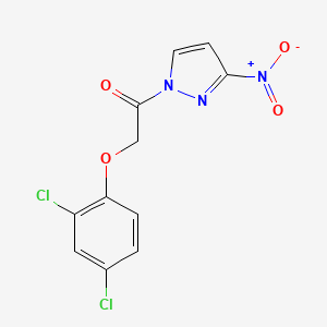 molecular formula C11H7Cl2N3O4 B11530853 2-(2,4-dichlorophenoxy)-1-(3-nitro-1H-pyrazol-1-yl)ethanone 