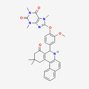 8-[4-(2,2-dimethyl-4-oxo-1,2,3,4,5,6-hexahydrobenzo[a]phenanthridin-5-yl)-2-methoxyphenoxy]-1,3,7-trimethyl-3,7-dihydro-1H-purine-2,6-dione