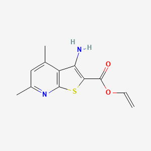 molecular formula C12H12N2O2S B11530889 Ethenyl 3-amino-4,6-dimethylthieno[2,3-b]pyridine-2-carboxylate CAS No. 311326-18-8