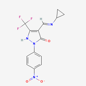 4-[(cyclopropylimino)methyl]-2-(4-nitrophenyl)-5-(trifluoromethyl)-1,2-dihydro-3H-pyrazol-3-one