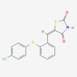 (5E)-5-{2-[(4-chlorophenyl)sulfanyl]benzylidene}-1,3-thiazolidine-2,4-dione