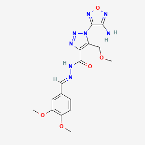 1-(4-amino-1,2,5-oxadiazol-3-yl)-N'-[(E)-(3,4-dimethoxyphenyl)methylidene]-5-(methoxymethyl)-1H-1,2,3-triazole-4-carbohydrazide