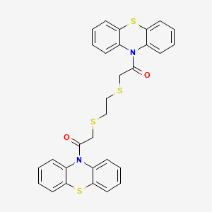 molecular formula C30H24N2O2S4 B11530909 2,2'-(ethane-1,2-diyldisulfanediyl)bis[1-(10H-phenothiazin-10-yl)ethanone] 