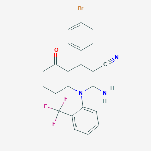 2-Amino-4-(4-bromophenyl)-5-oxo-1-[2-(trifluoromethyl)phenyl]-1,4,5,6,7,8-hexahydroquinoline-3-carbonitrile