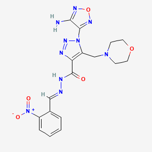 molecular formula C17H18N10O5 B11530956 1-(4-amino-1,2,5-oxadiazol-3-yl)-5-(morpholin-4-ylmethyl)-N'-[(E)-(2-nitrophenyl)methylidene]-1H-1,2,3-triazole-4-carbohydrazide 