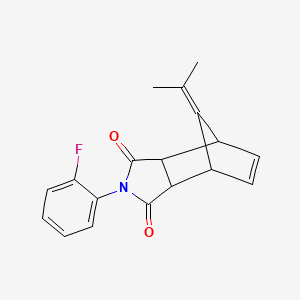 molecular formula C18H16FNO2 B11530961 2-(2-Fluorophenyl)-8-isopropylidene-3A,4,7,7A-tetrahydro-1H-4,7-methanoisoindole-1,3(2H)-dione 