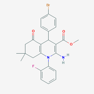 Methyl 2-amino-4-(4-bromophenyl)-1-(2-fluorophenyl)-7,7-dimethyl-5-oxo-1,4,5,6,7,8-hexahydroquinoline-3-carboxylate