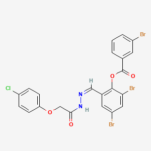 2,4-dibromo-6-[(Z)-{2-[(4-chlorophenoxy)acetyl]hydrazinylidene}methyl]phenyl 3-bromobenzoate