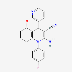 2-Amino-1-(4-fluorophenyl)-5-oxo-4-(pyridin-3-yl)-1,4,5,6,7,8-hexahydroquinoline-3-carbonitrile