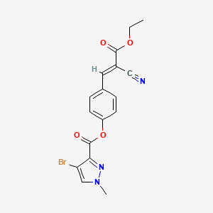 4-[(1E)-2-cyano-3-ethoxy-3-oxoprop-1-en-1-yl]phenyl 4-bromo-1-methyl-1H-pyrazole-3-carboxylate