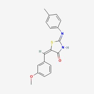 molecular formula C18H16N2O2S B11531025 (2E,5E)-5-(3-methoxybenzylidene)-2-[(4-methylphenyl)imino]-1,3-thiazolidin-4-one 