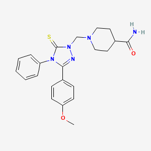 1-{[3-(4-methoxyphenyl)-4-phenyl-5-thioxo-4,5-dihydro-1H-1,2,4-triazol-1-yl]methyl}piperidine-4-carboxamide