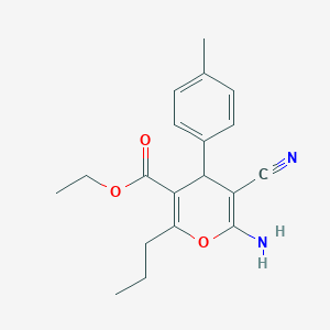 Ethyl 6-amino-5-cyano-4-(4-methylphenyl)-2-propyl-4H-pyran-3-carboxylate