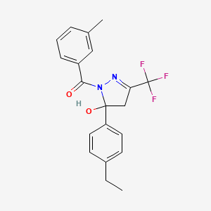 2-Pyrazolin-5-ol, 5-(4-ethylphenyl)-3-trifluoromethyl-1-(3-methylbenzoyl)-