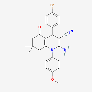 2-Amino-4-(4-bromophenyl)-1-(4-methoxyphenyl)-7,7-dimethyl-5-oxo-1,4,5,6,7,8-hexahydroquinoline-3-carbonitrile