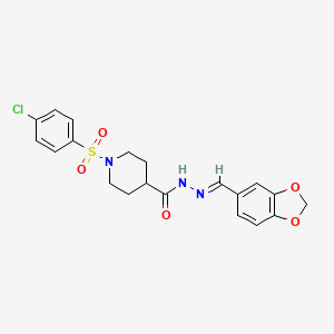 N'-[(E)-1,3-benzodioxol-5-ylmethylidene]-1-[(4-chlorophenyl)sulfonyl]piperidine-4-carbohydrazide