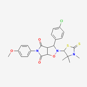 3-(4-Chloro-phenyl)-5-(4-methoxy-phenyl)-2-(3,4,4-trimethyl-2-thioxo-thiazolidin-5-yl)-tetrahydro-pyrrolo[3,4-d]isoxazole-4,6-dione