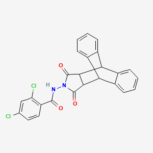 2,4-dichloro-N-(16,18-dioxo-17-azapentacyclo[6.6.5.0~2,7~.0~9,14~.0~15,19~]nonadeca-2,4,6,9,11,13-hexaen-17-yl)benzamide (non-preferred name)