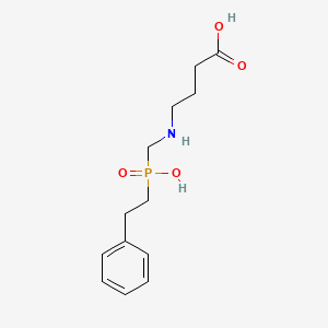 molecular formula C13H20NO4P B11531112 4-({[Hydroxy(2-phenylethyl)phosphoryl]methyl}amino)butanoic acid 