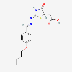 {2-[(4-Butoxybenzylidene)hydrazono]-4-oxo-1,3-thiazolidin-5-yl}acetic acid