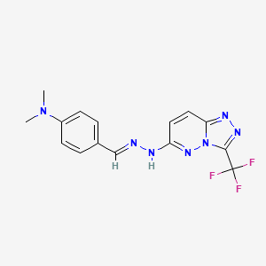 N,N-dimethyl-4-[(E)-{2-[3-(trifluoromethyl)[1,2,4]triazolo[4,3-b]pyridazin-6-yl]hydrazinylidene}methyl]aniline