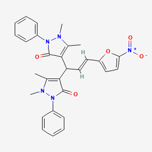 4,4'-[(1E)-1-(5-nitrofuran-2-yl)prop-1-ene-3,3-diyl]bis(1,5-dimethyl-2-phenyl-1,2-dihydro-3H-pyrazol-3-one)