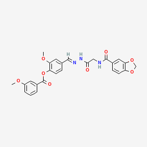 4-[(E)-({2-[(2H-1,3-Benzodioxol-5-YL)formamido]acetamido}imino)methyl]-2-methoxyphenyl 3-methoxybenzoate