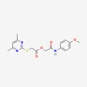 molecular formula C17H19N3O4S B11531266 2-[(4-Methoxyphenyl)amino]-2-oxoethyl [(4,6-dimethylpyrimidin-2-yl)sulfanyl]acetate 