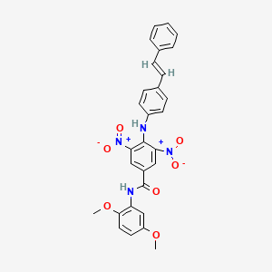 N-(2,5-dimethoxyphenyl)-3,5-dinitro-4-({4-[(E)-2-phenylethenyl]phenyl}amino)benzamide