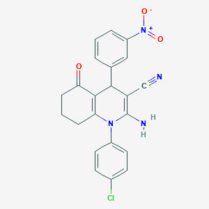 2-Amino-1-(4-chlorophenyl)-4-(3-nitrophenyl)-5-oxo-1,4,5,6,7,8-hexahydroquinoline-3-carbonitrile