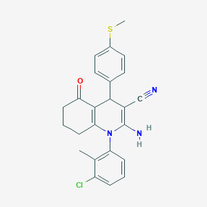 2-Amino-1-(3-chloro-2-methylphenyl)-4-[4-(methylsulfanyl)phenyl]-5-oxo-1,4,5,6,7,8-hexahydroquinoline-3-carbonitrile