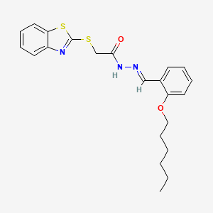 2-(1,3-Benzothiazol-2-ylsulfanyl)-N'-[(E)-[2-(hexyloxy)phenyl]methylidene]acetohydrazide