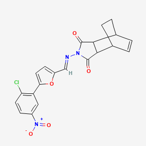 2-({(E)-[5-(2-chloro-5-nitrophenyl)furan-2-yl]methylidene}amino)-3a,4,7,7a-tetrahydro-1H-4,7-ethanoisoindole-1,3(2H)-dione