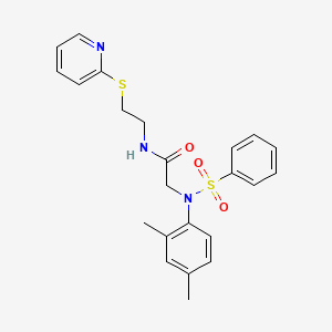 2-[N-(2,4-Dimethylphenyl)benzenesulfonamido]-N-[2-(pyridin-2-ylsulfanyl)ethyl]acetamide