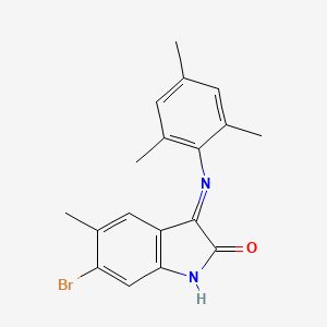 (3Z)-6-bromo-5-methyl-3-[(2,4,6-trimethylphenyl)imino]-1,3-dihydro-2H-indol-2-one