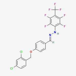 (1E)-1-{4-[(2,4-dichlorobenzyl)oxy]benzylidene}-2-[2,3,5,6-tetrafluoro-4-(trifluoromethyl)phenyl]hydrazine