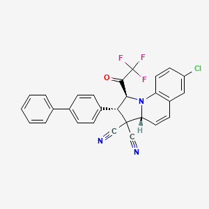 (1S,2S,3aR)-2-(biphenyl-4-yl)-7-chloro-1-(trifluoroacetyl)-1,2-dihydropyrrolo[1,2-a]quinoline-3,3(3aH)-dicarbonitrile