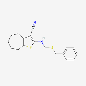 2-{[(benzylsulfanyl)methyl]amino}-5,6,7,8-tetrahydro-4H-cyclohepta[b]thiophene-3-carbonitrile