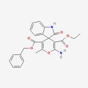 3'-Benzyl 5'-ethyl 6'-amino-2'-methyl-2-oxo-1,2-dihydrospiro[indole-3,4'-pyran]-3',5'-dicarboxylate