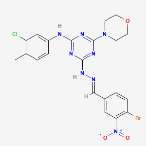 4-[(2E)-2-(4-bromo-3-nitrobenzylidene)hydrazinyl]-N-(3-chloro-4-methylphenyl)-6-(morpholin-4-yl)-1,3,5-triazin-2-amine